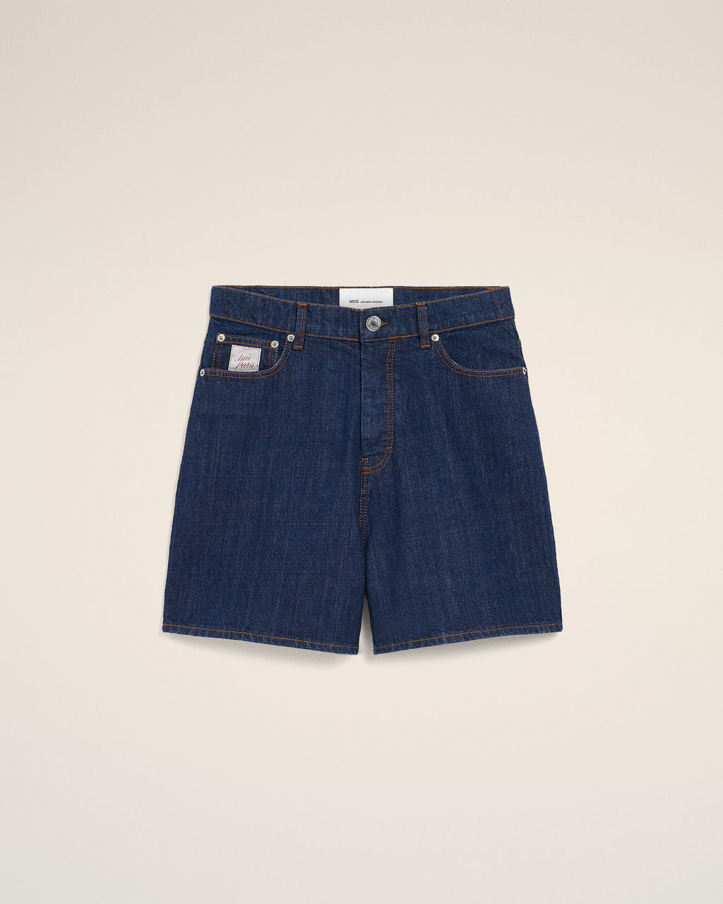 Blue Cotton Shorts With Ami Paris Heritage Label