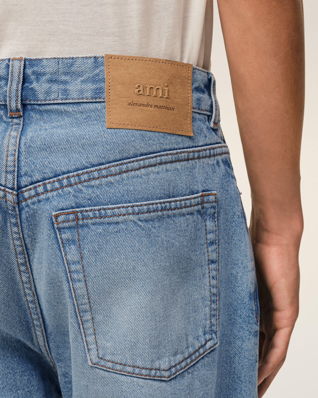 Blue Cotton Large Fit Bermuda Shorts