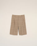 Brown Wool Prince Of Wales Checkered Shorts