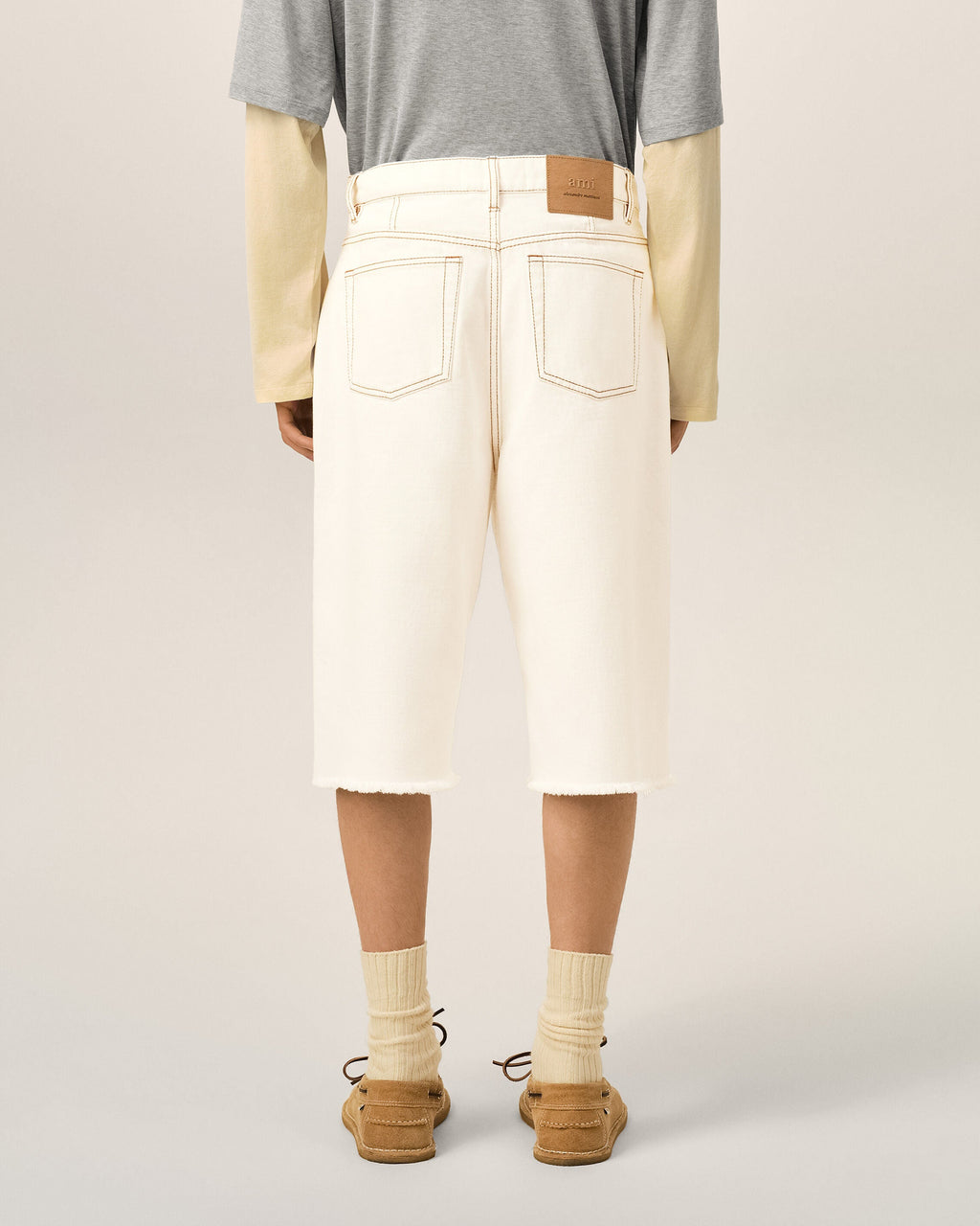 White Cotton Wide Fit Shorts