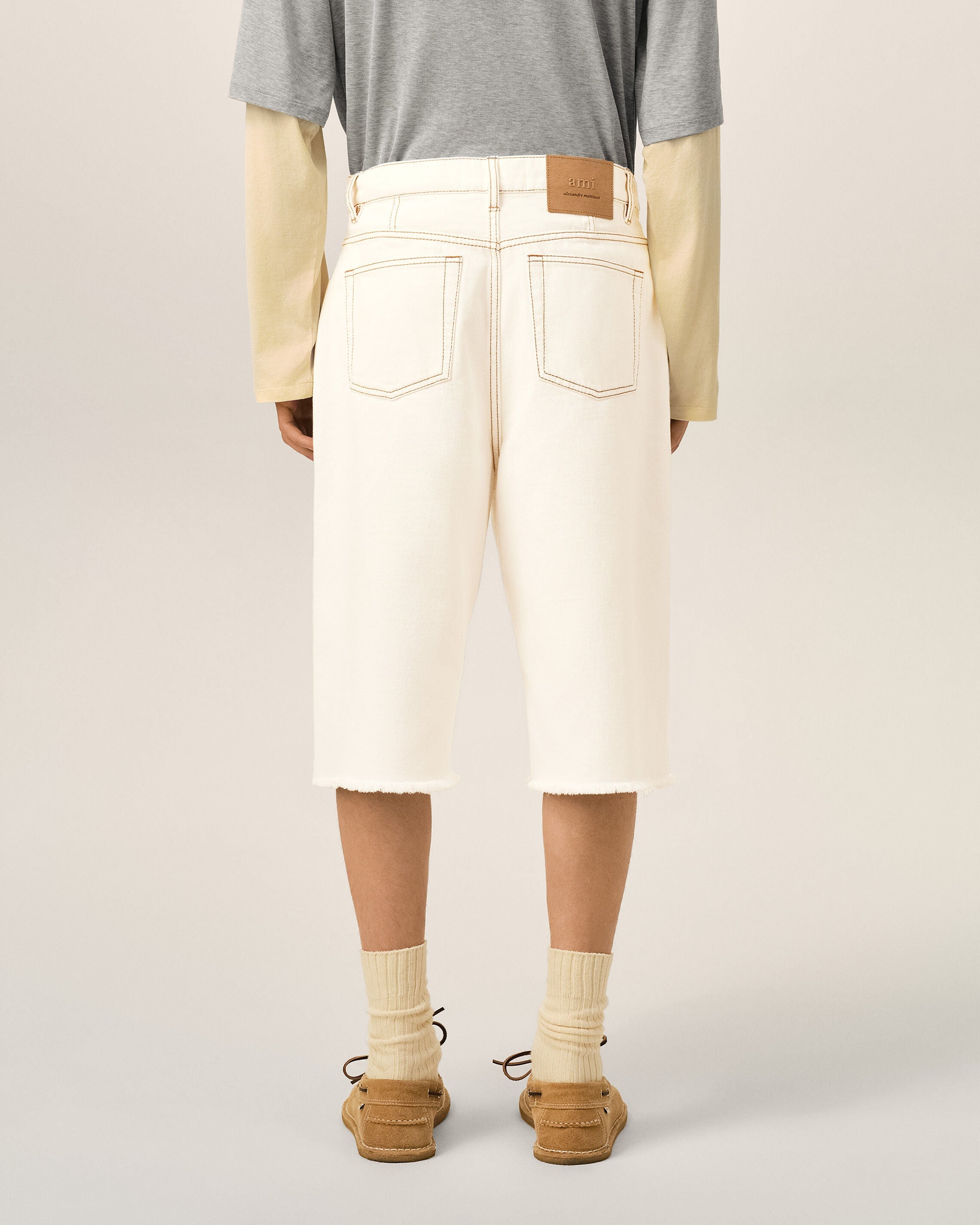 White Cotton Wide Fit Shorts