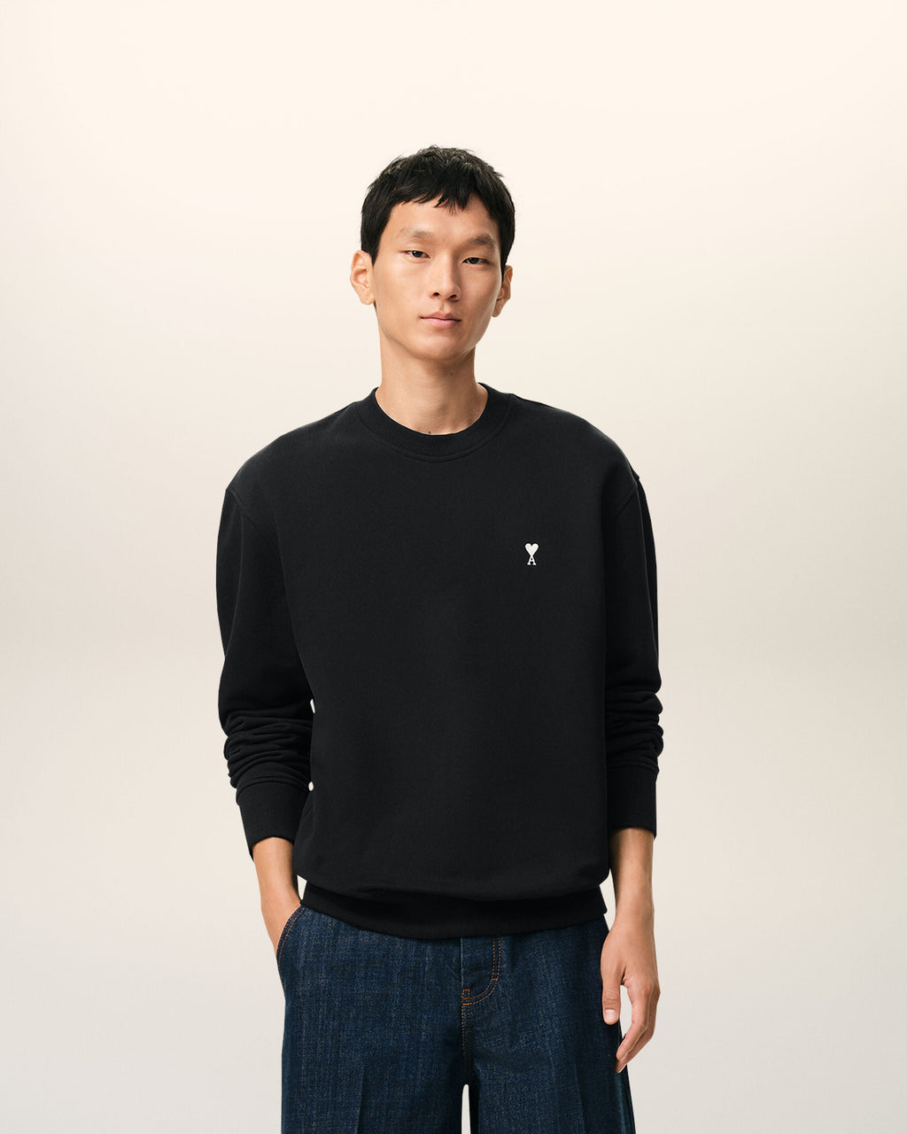 Black Cotton Ami De Coeur Sweatshirt