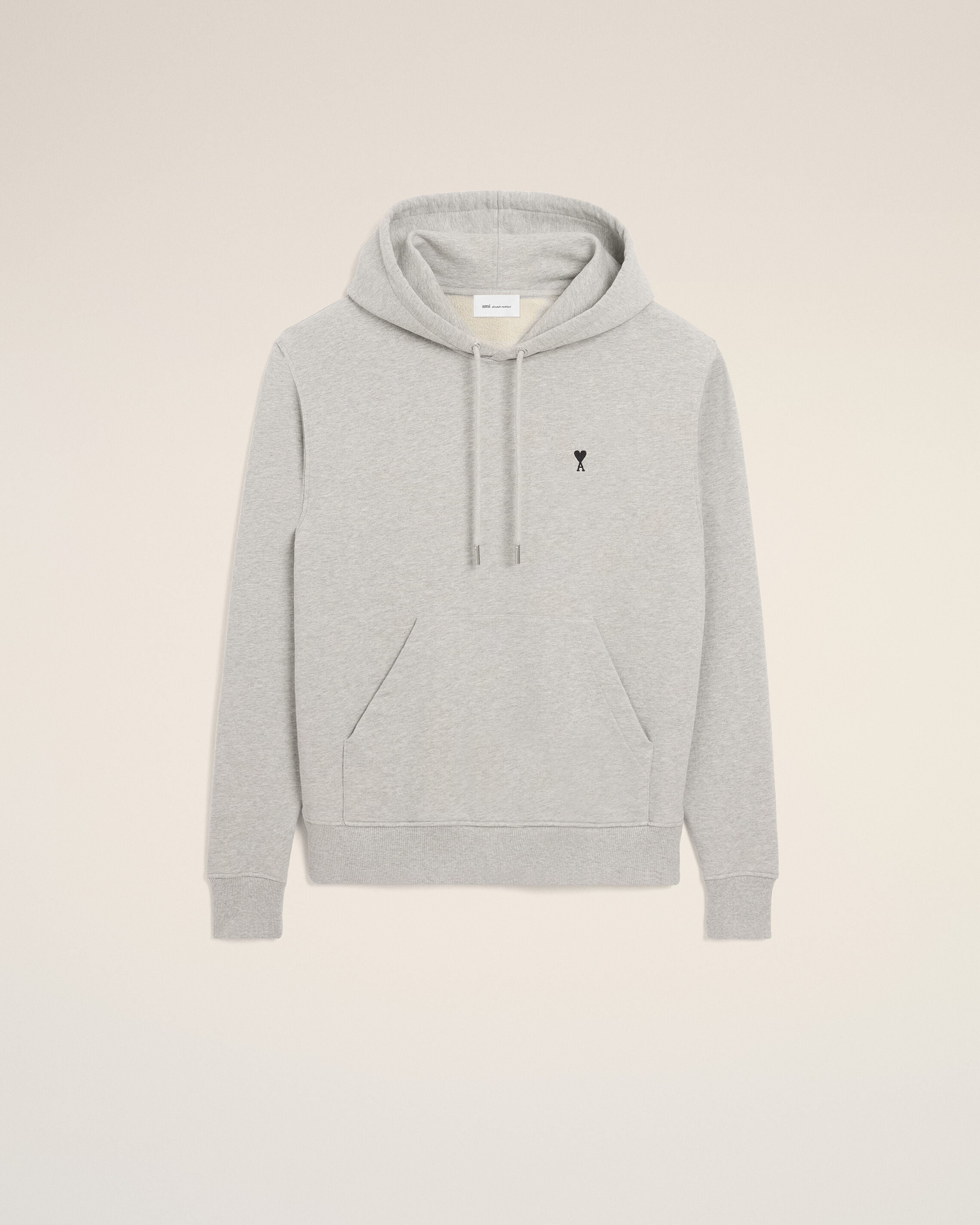 Grey Cotton Contrasted Ami De Coeur Hoodie