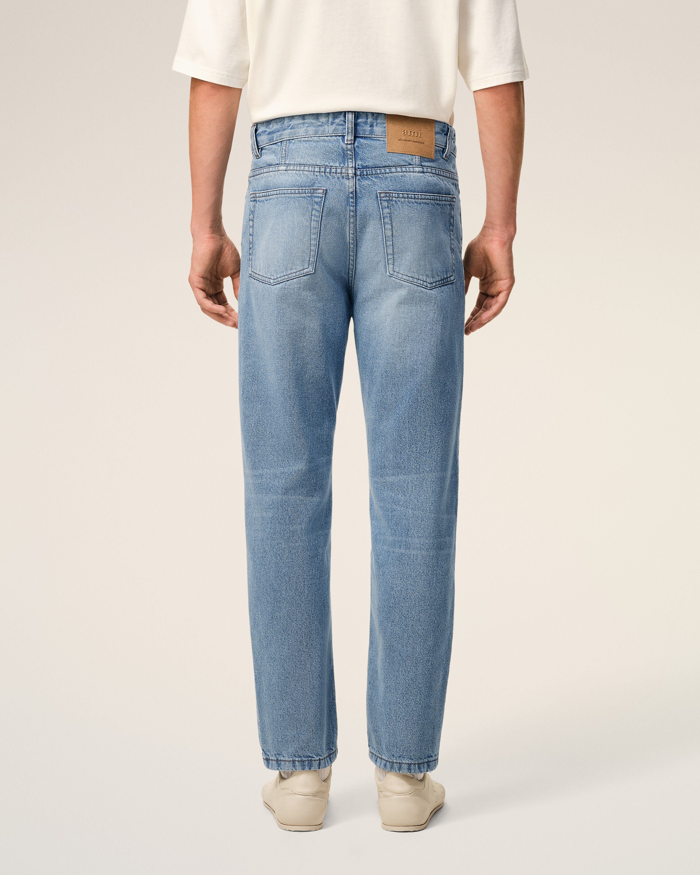 Blue Cotton Tapered Fit Jeans