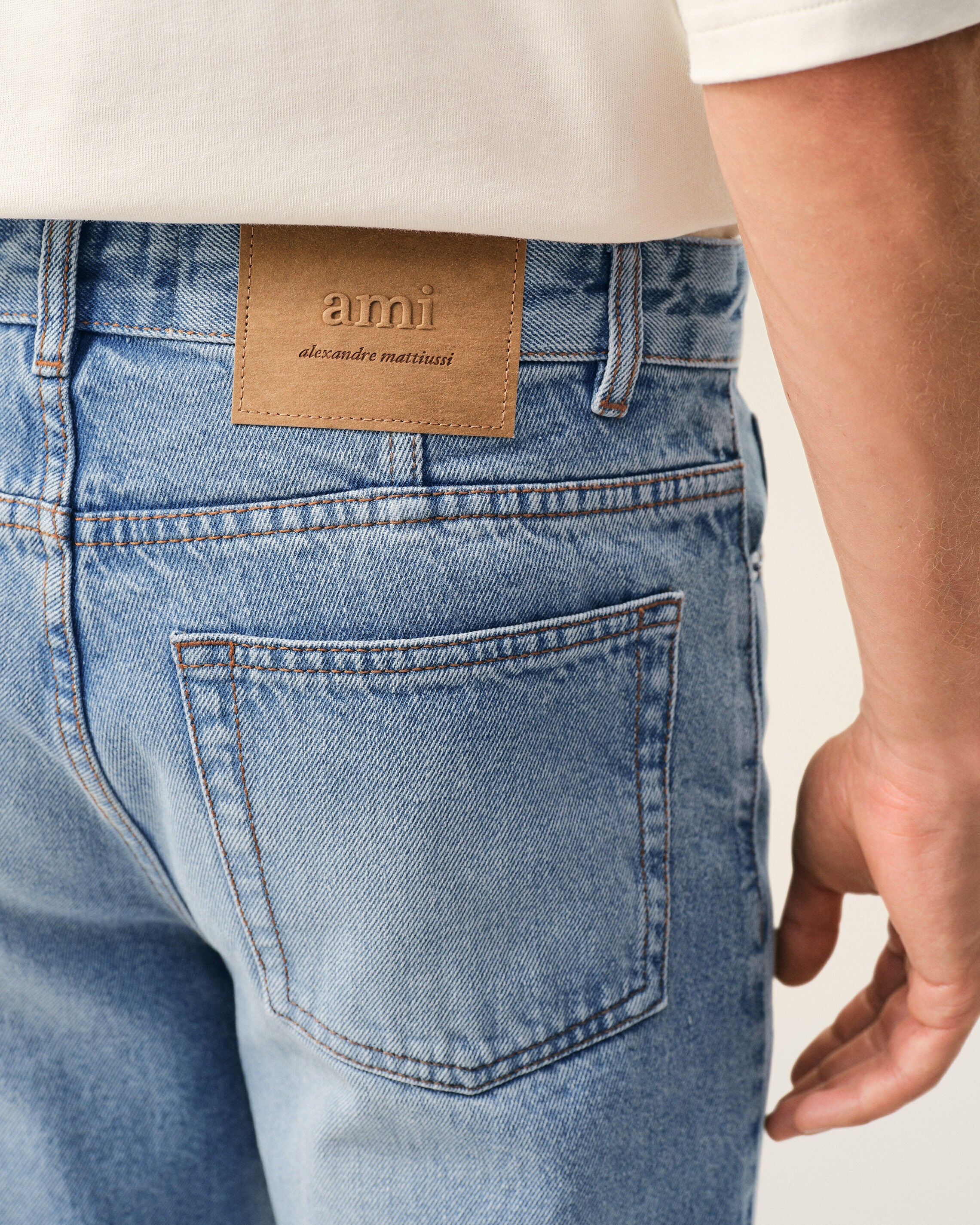 Blue Cotton Tapered Fit Jeans