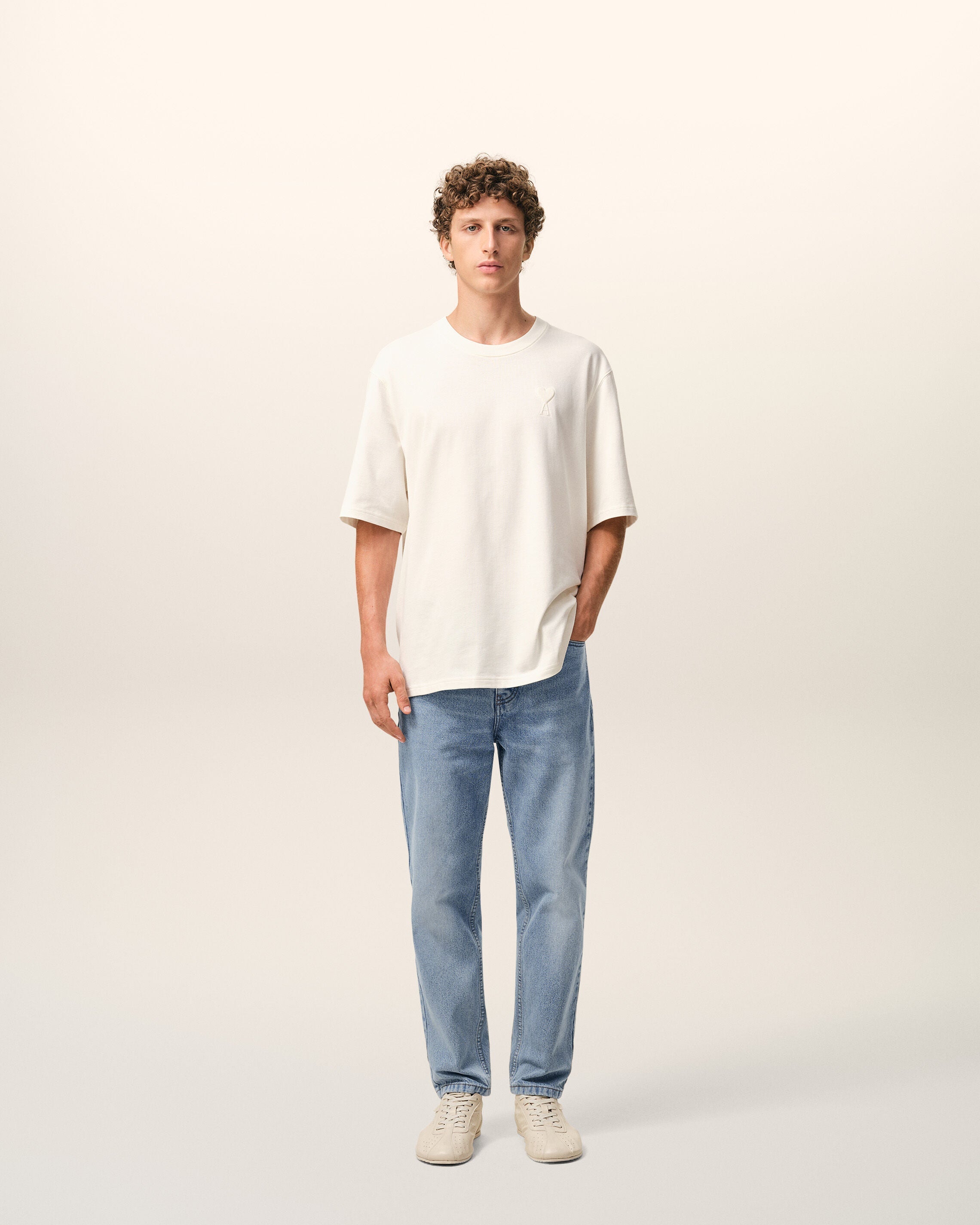 Blue Cotton Tapered Fit Jeans