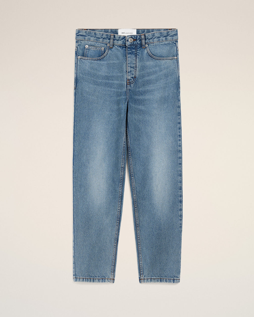 Blue Cotton Tapered Fit Jeans
