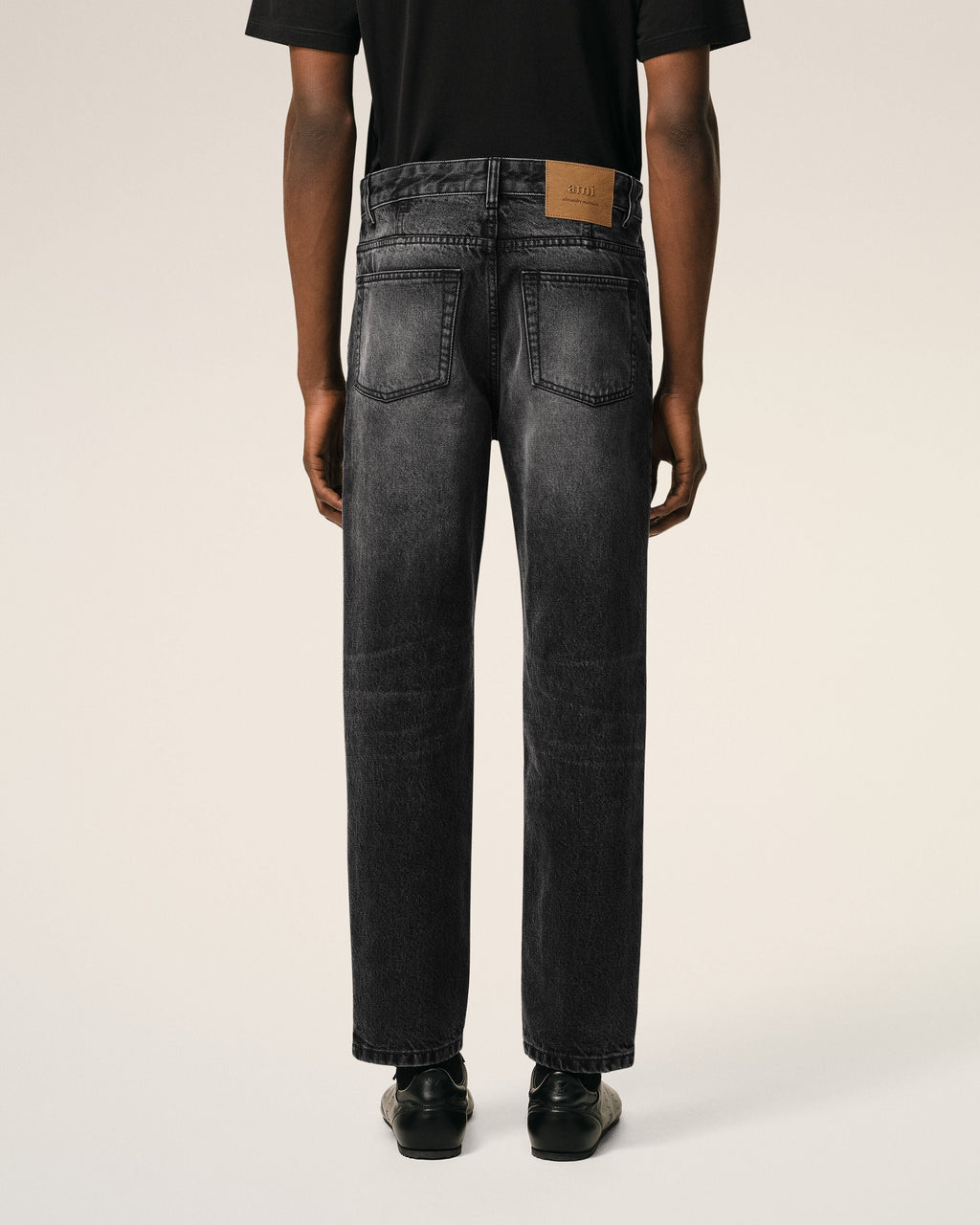 Black Cotton Tapered Fit Jeans