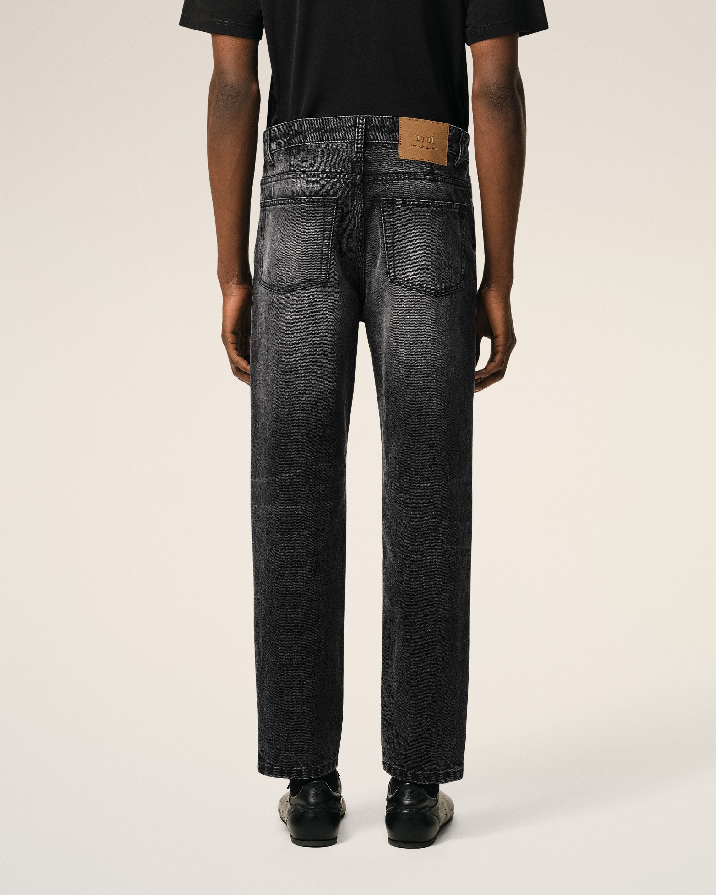 Black Cotton Tapered Fit Jeans