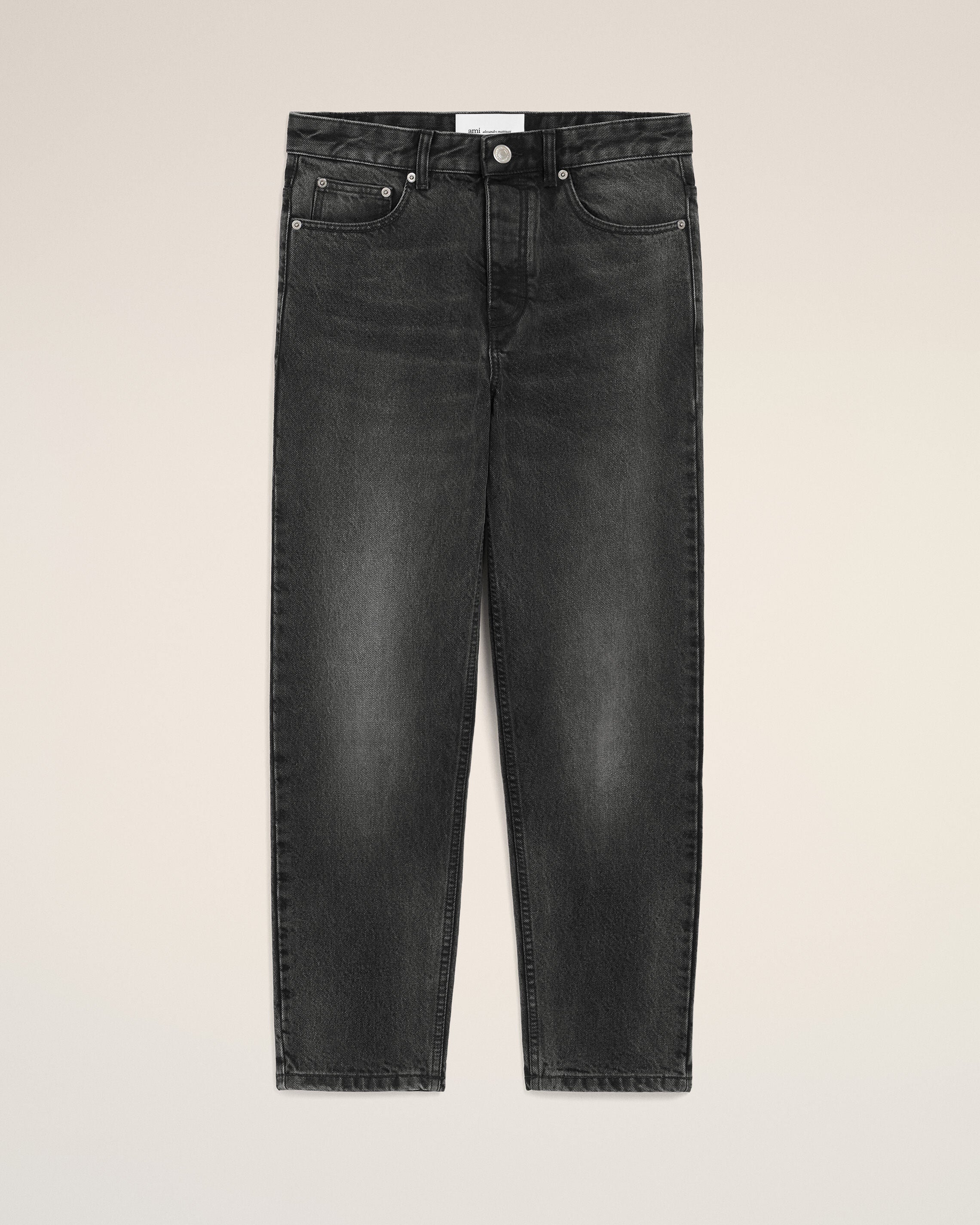 Black Cotton Tapered Fit Jeans