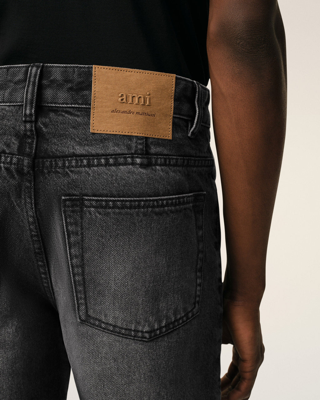 Black Cotton Tapered Fit Jeans