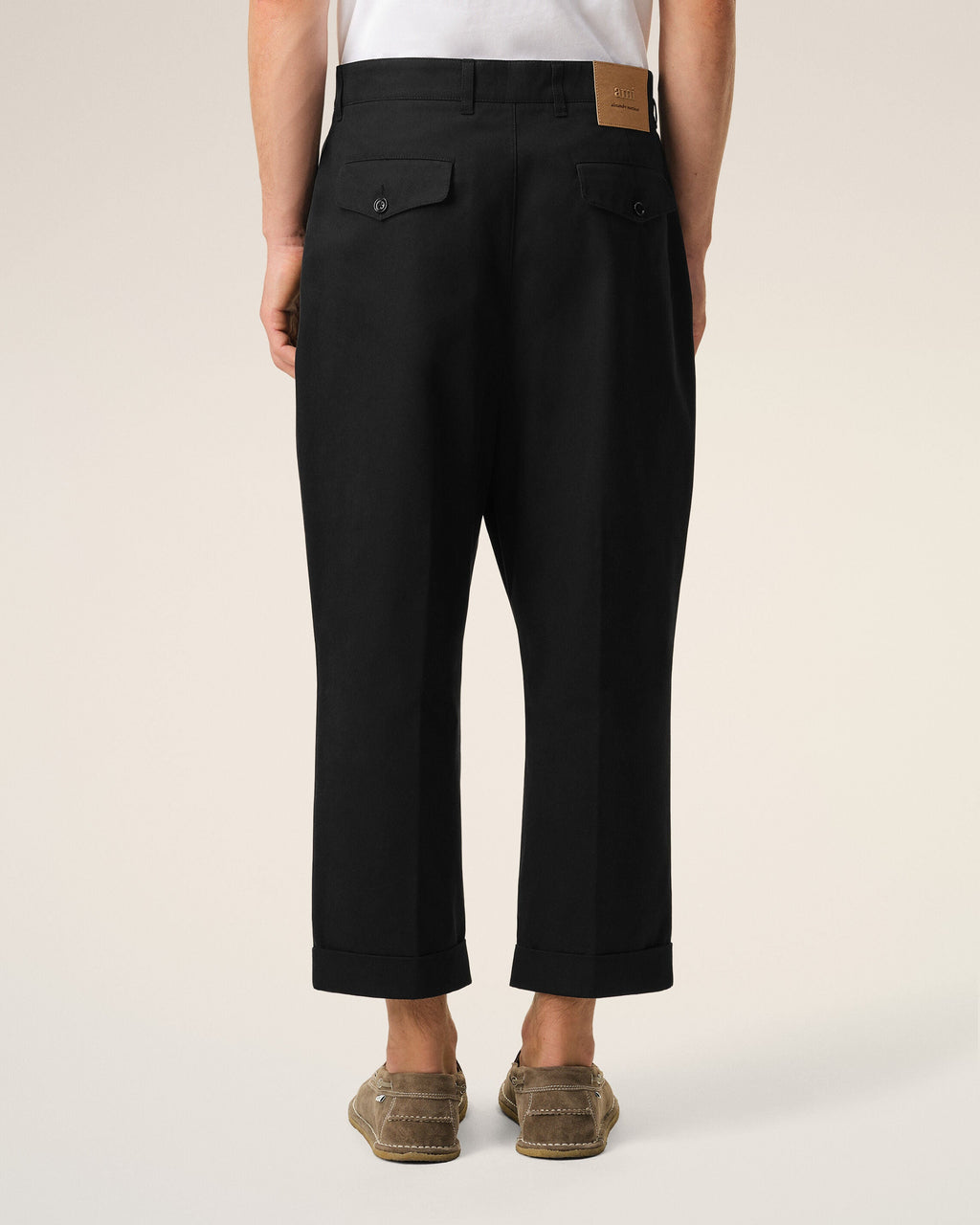 Black Cotton Carrot Oversized Trousers