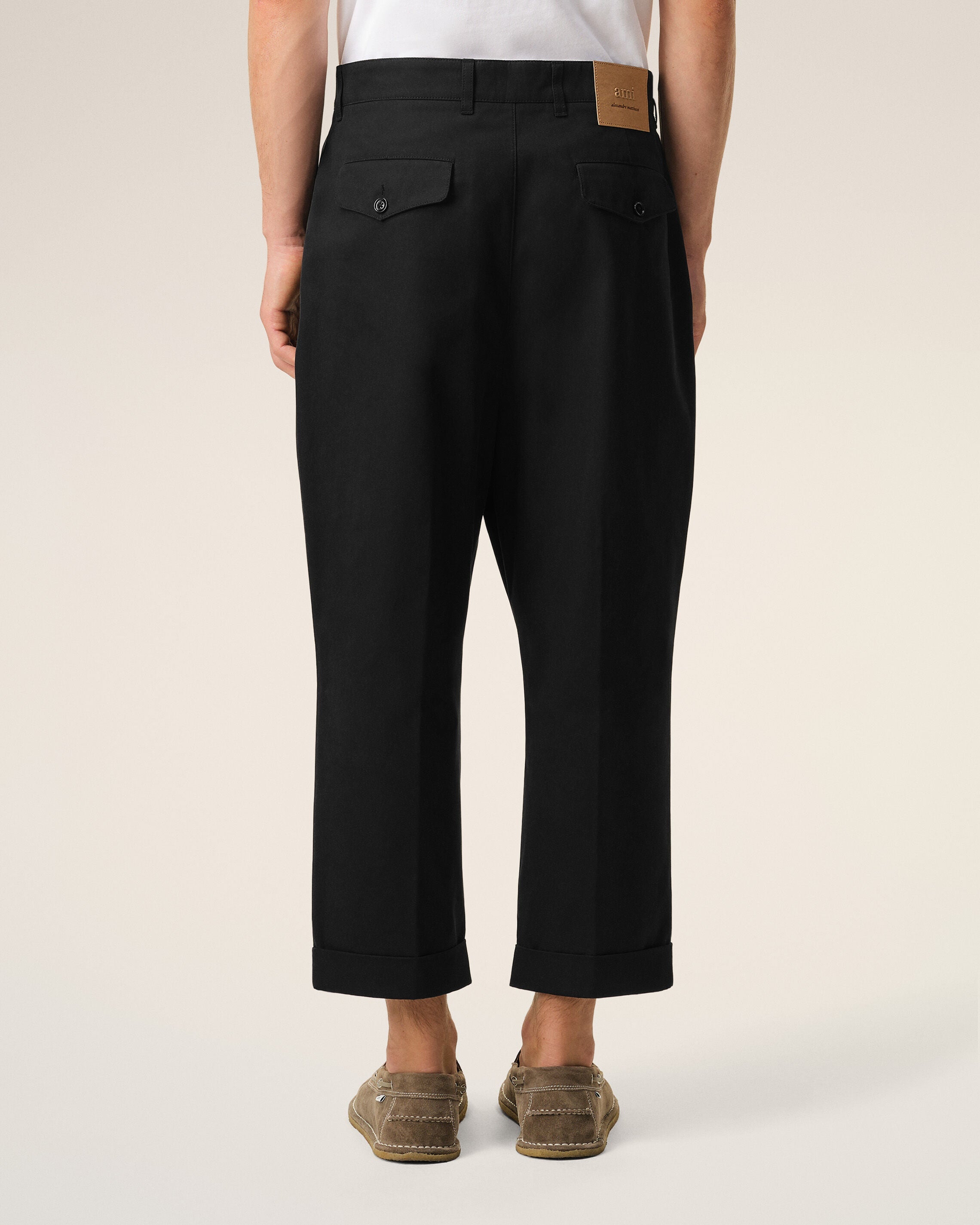 Black Cotton Carrot Oversized Trousers