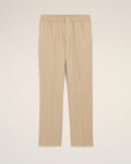Beige Wool Elasticated Waist Trousers