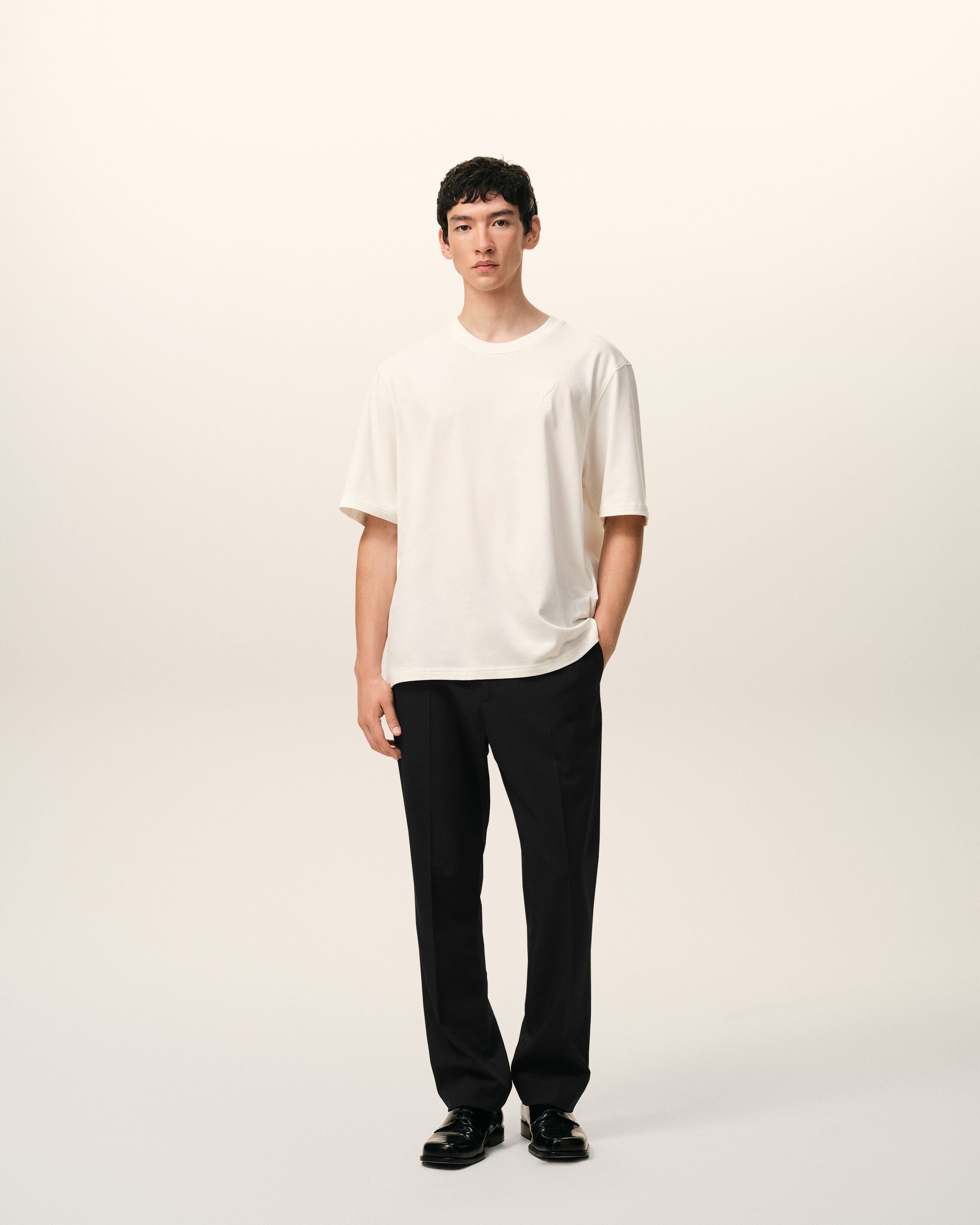 Black Wool Elasticated Waist Trousers