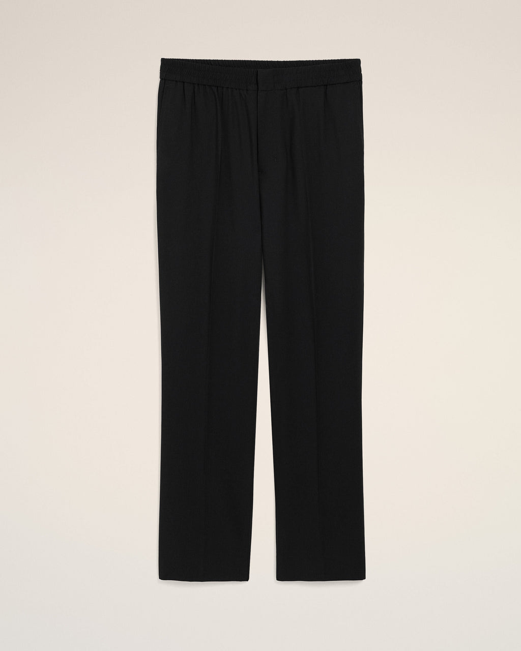 Black Wool Elasticated Waist Trousers