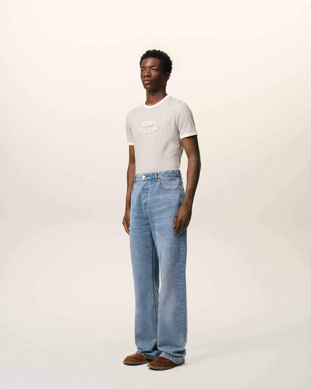 Blue Cotton Large Fit Jeans