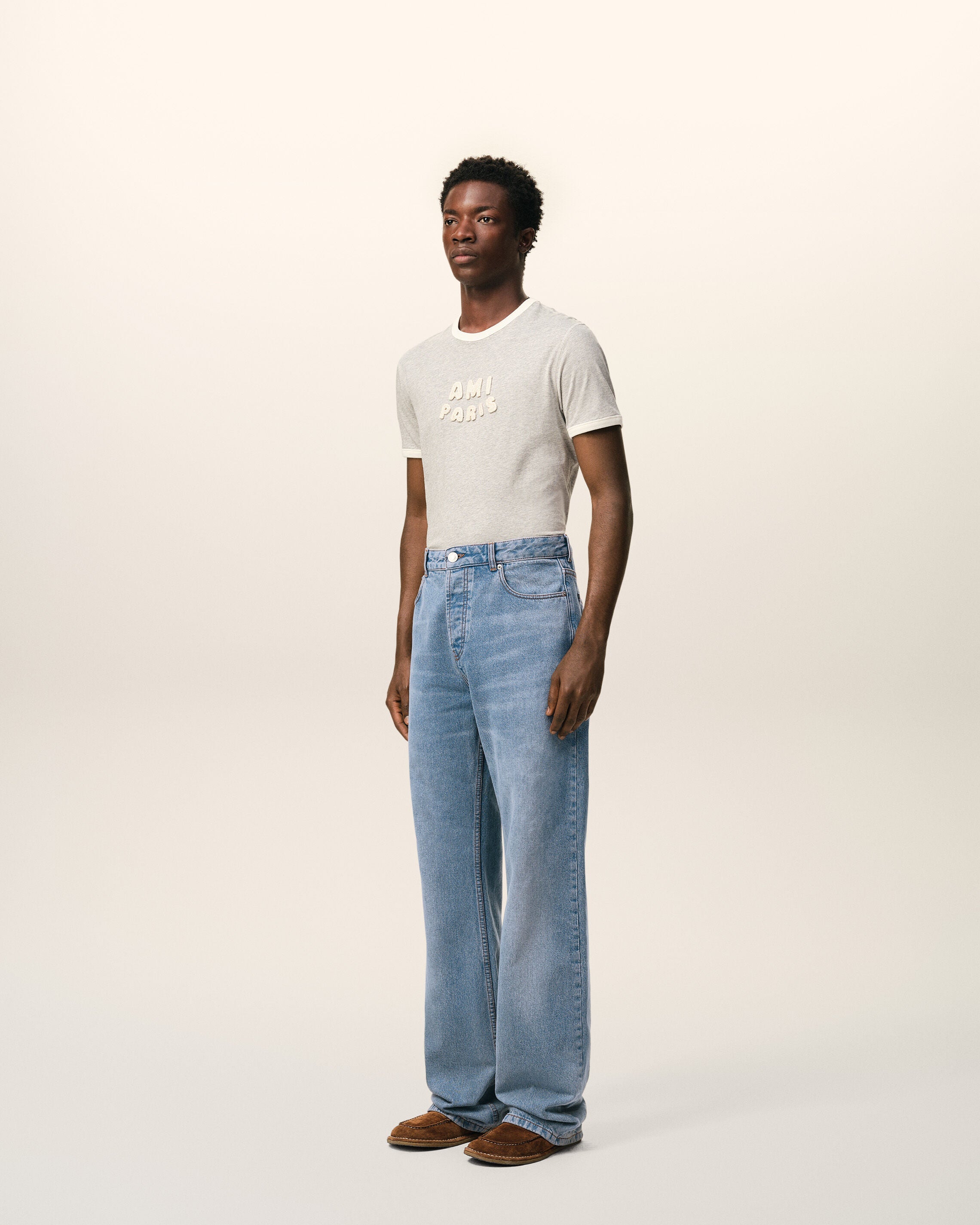Blue Cotton Large Fit Jeans