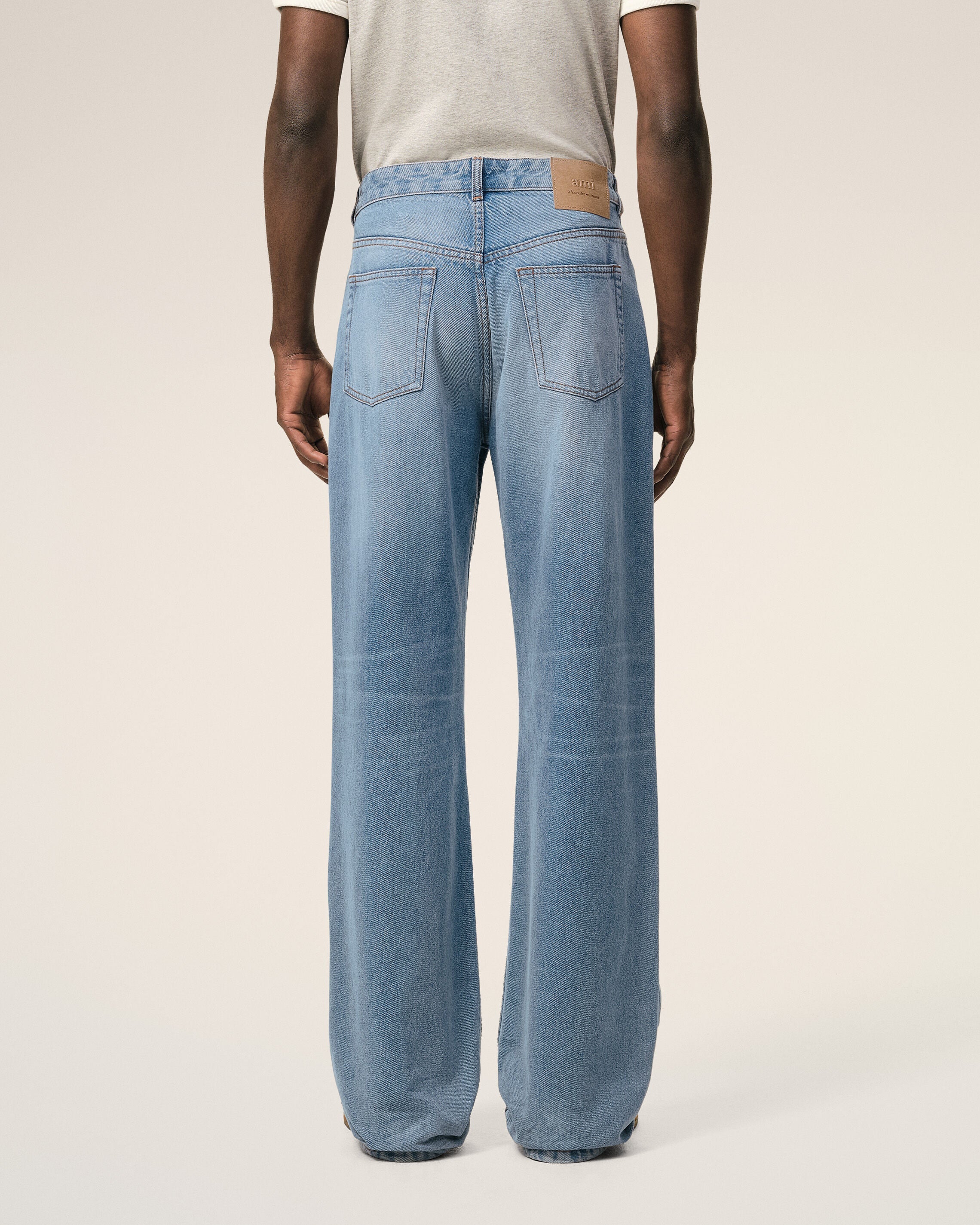 Blue Cotton Large Fit Jeans