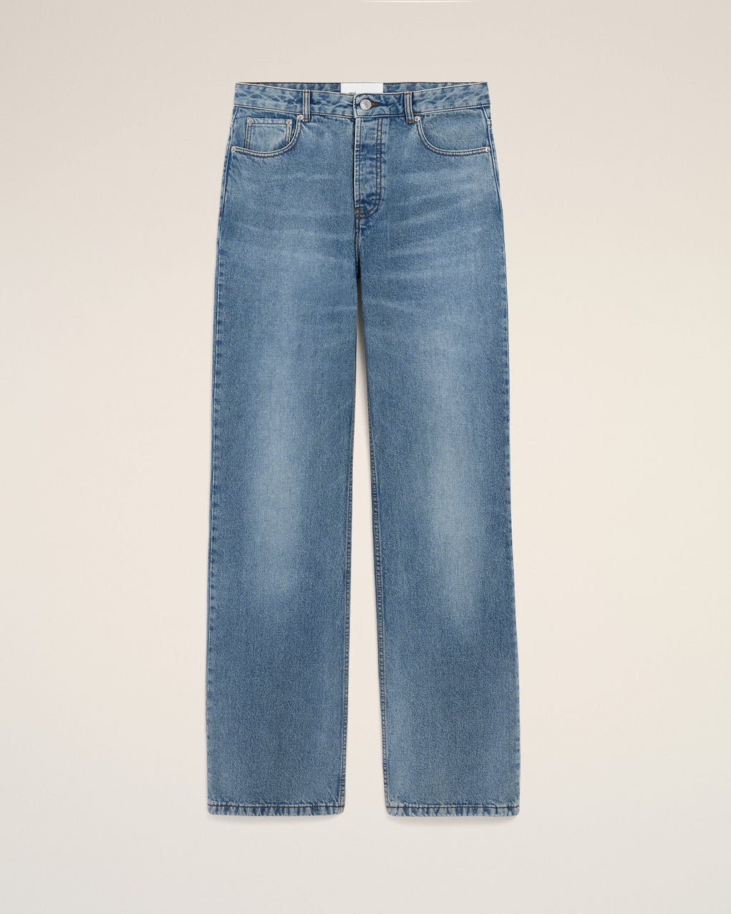 Blue Cotton Large Fit Jeans