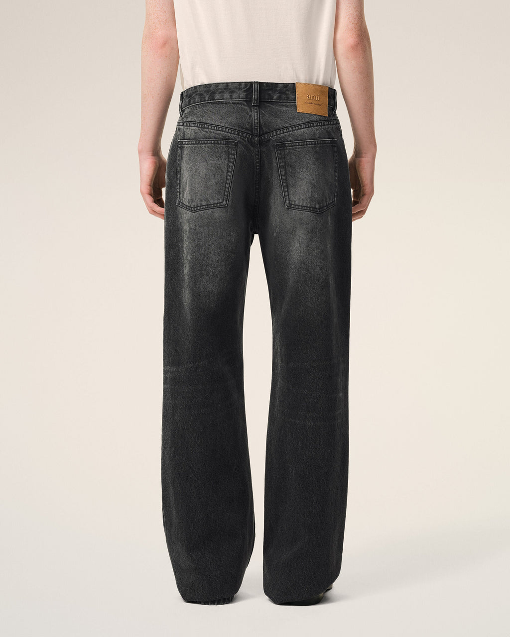 Black Cotton Large Fit Jeans