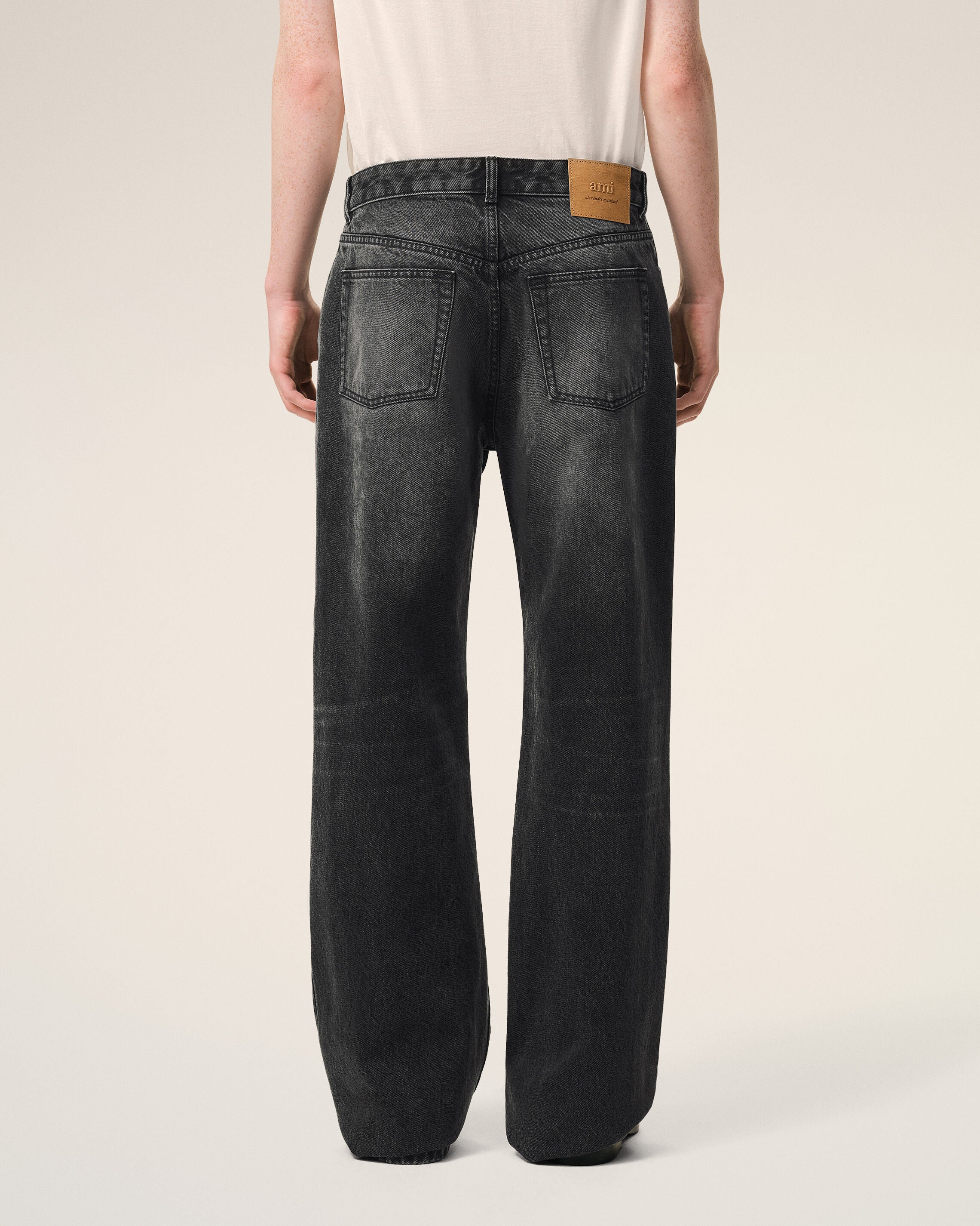 Black Cotton Large Fit Jeans