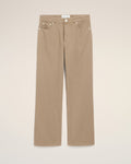 Beige Cotton Large Fit Jeans