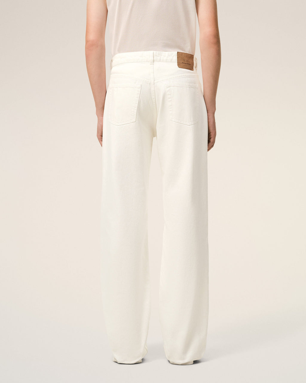 White Cotton Large Fit Jeans