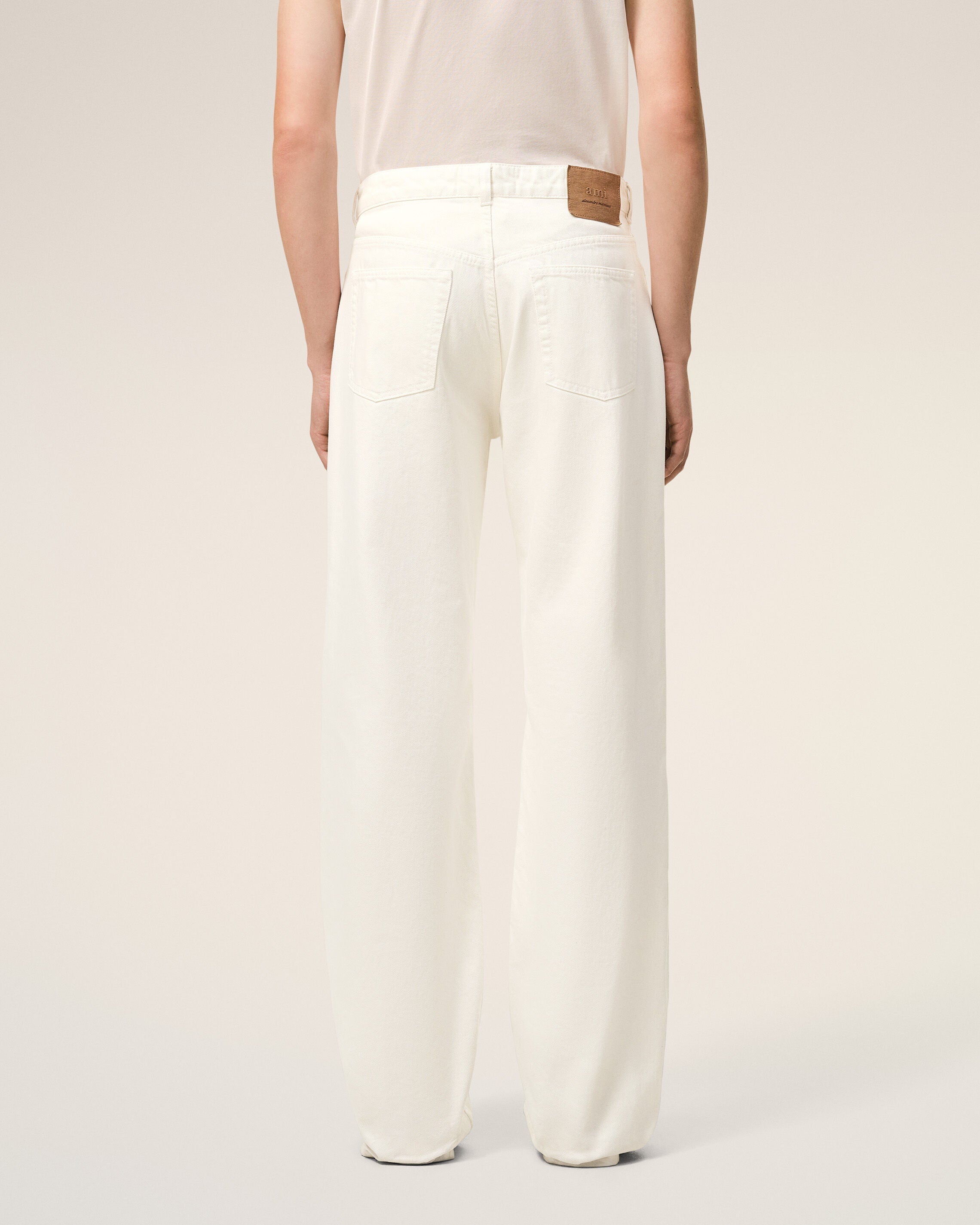 White Cotton Large Fit Jeans