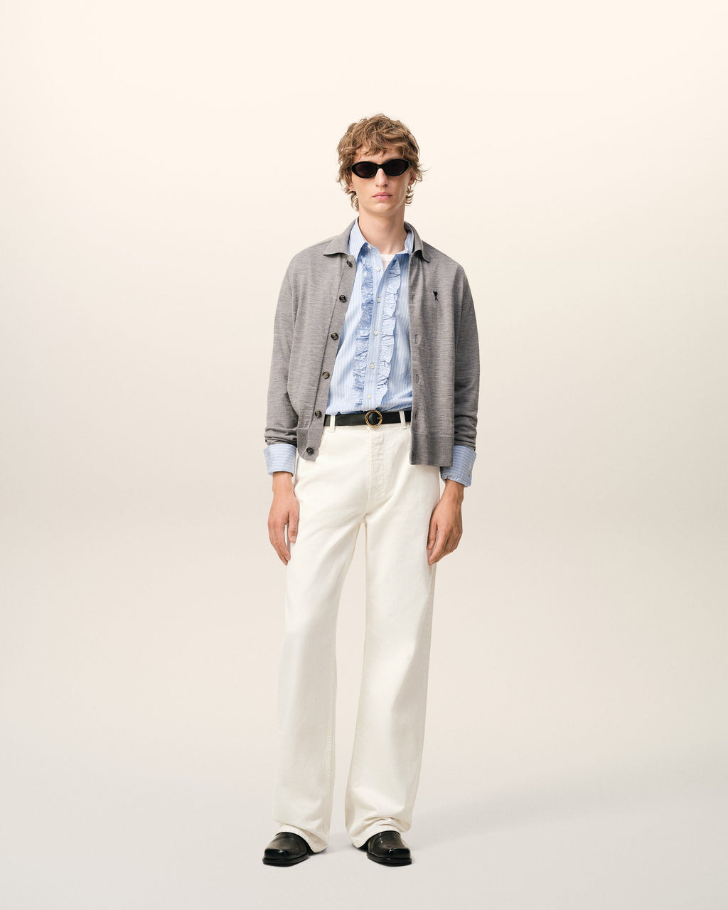 White Cotton Large Fit Jeans