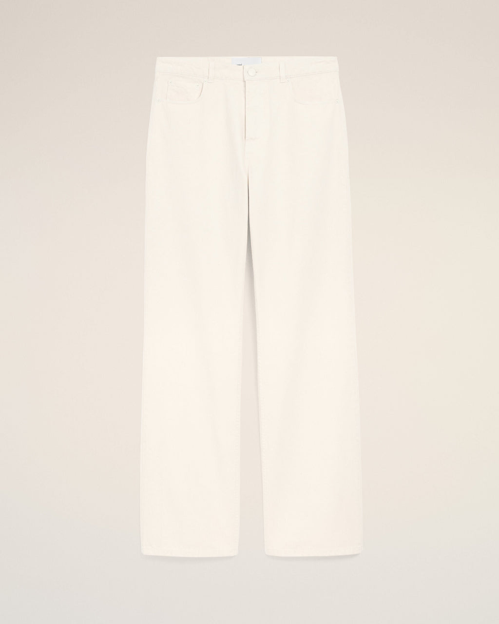 White Cotton Large Fit Jeans