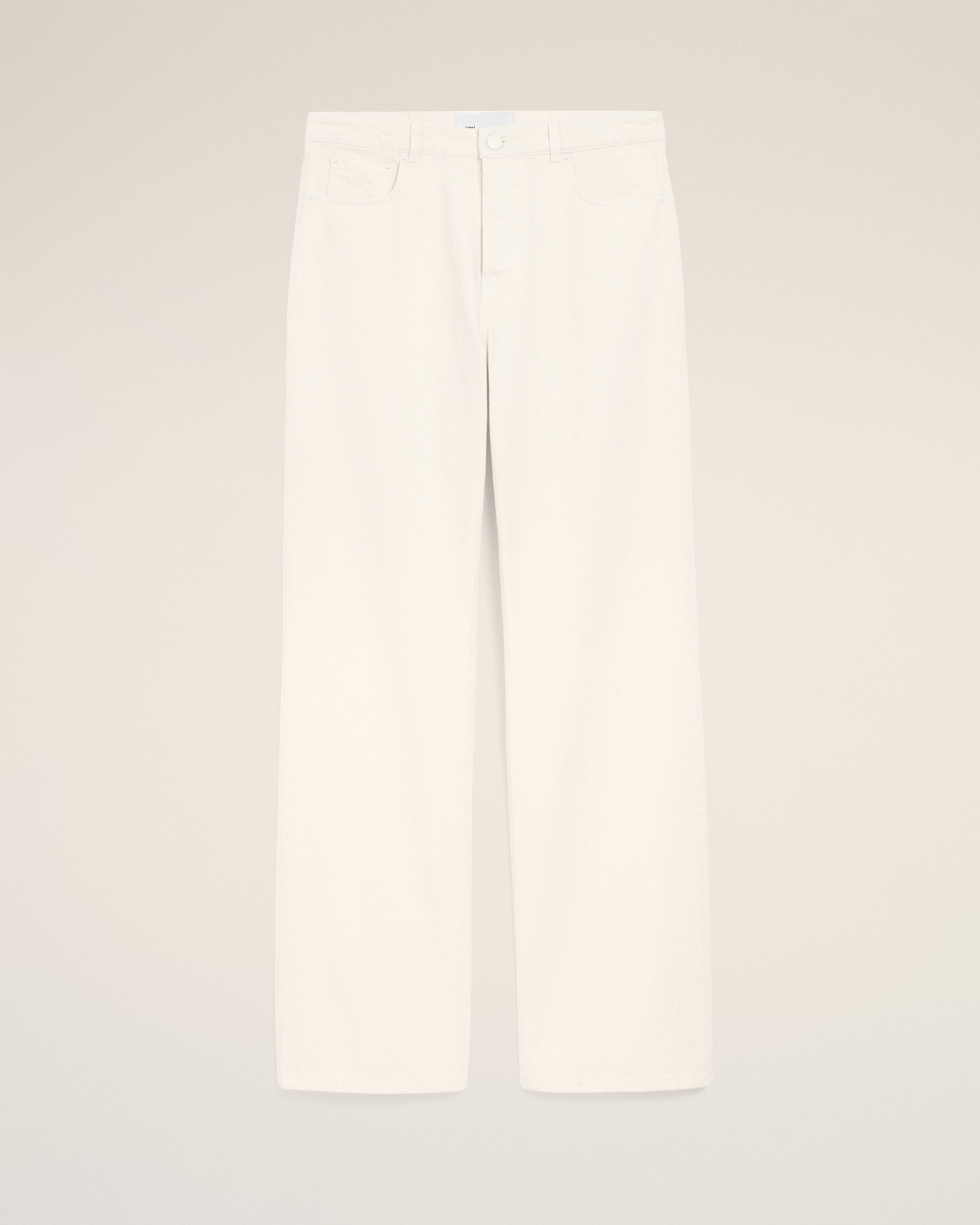White Cotton Large Fit Jeans