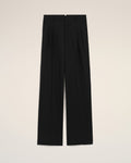 Black New Wool Low Waist Wide Trousers