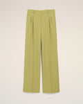 Green New Wool Low Waist Wide Trousers