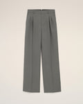 Grey New Wool Low Waist Wide Trousers