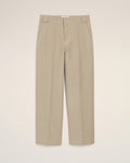 Beige Cotton Baggy Trousers