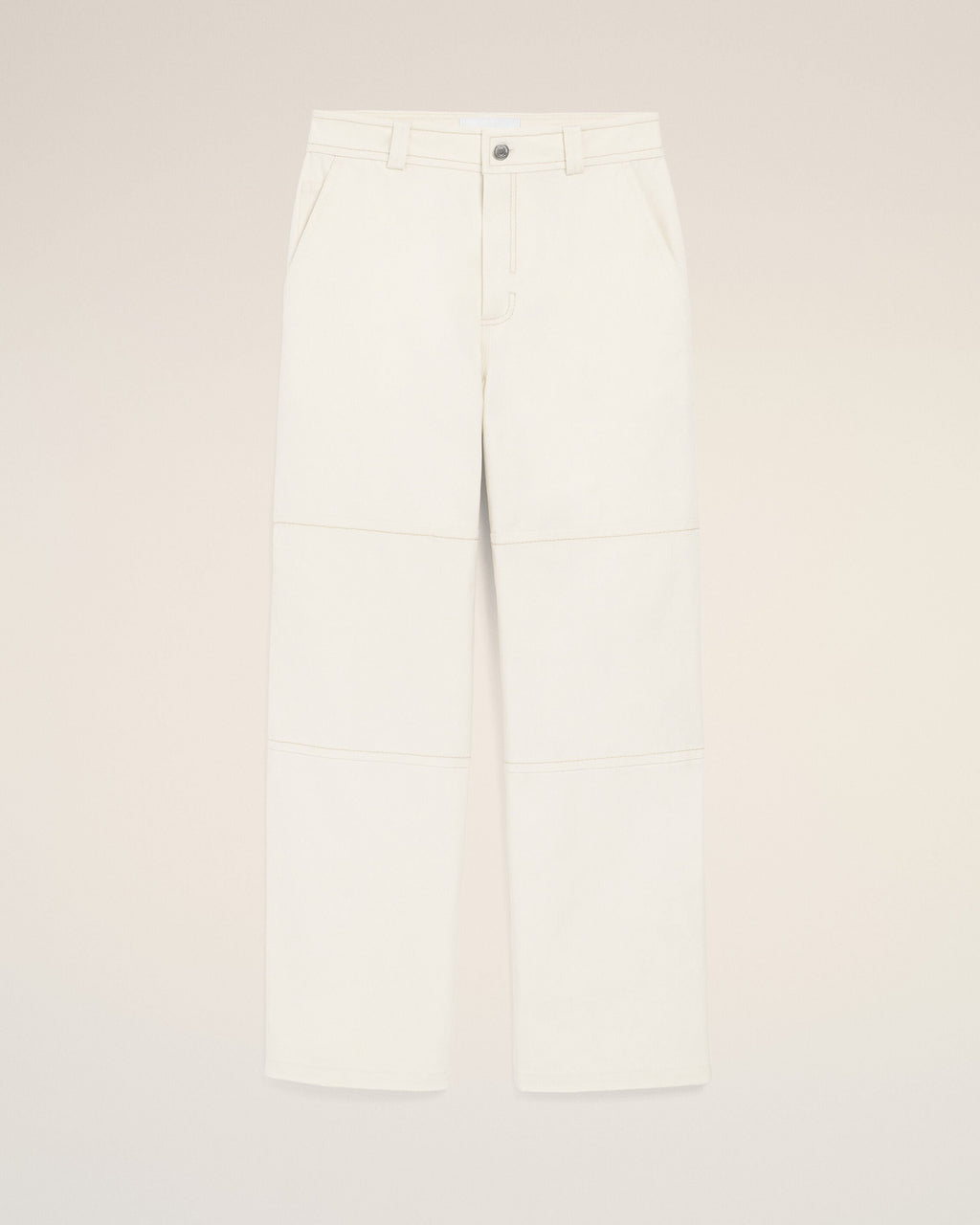 White Cotton Worker Trousers