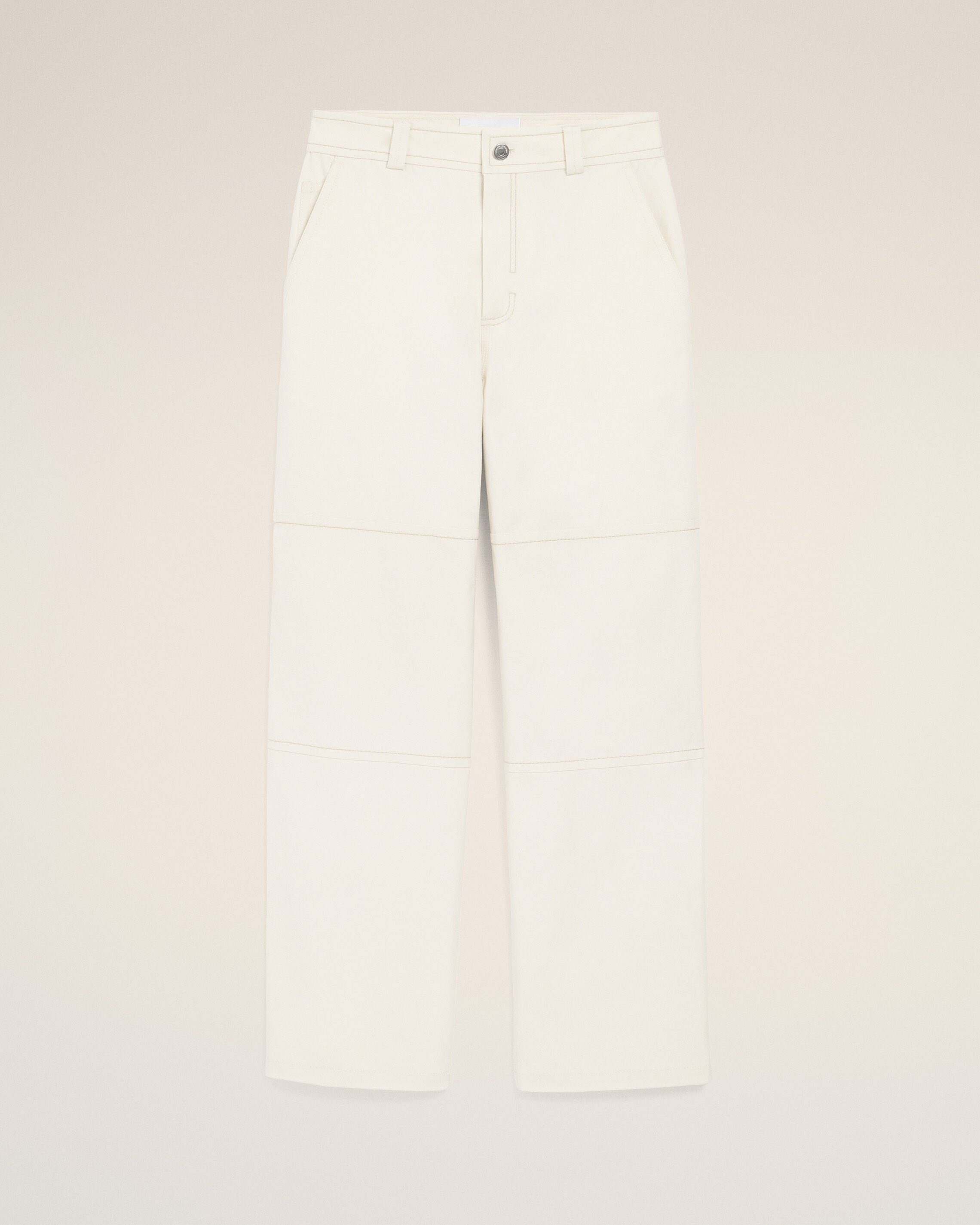 White Cotton Worker Trousers