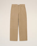 Beige Cotton Worker Trousers