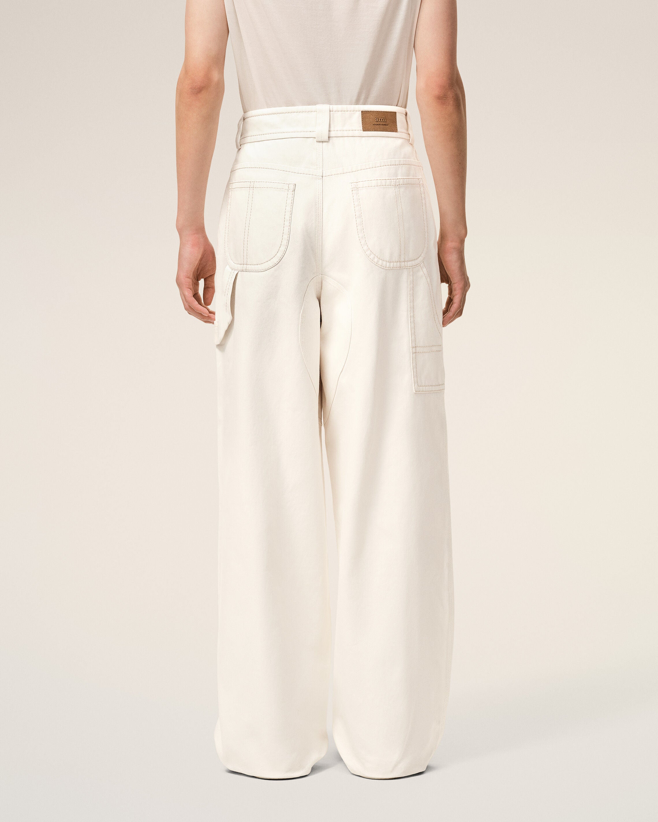 White Cotton Worker Trousers