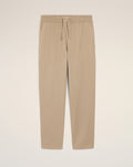 Beige Cotton Elasticated Waist Trousers