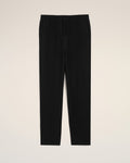 Black Blended Linen Elasticated Waist Trousers