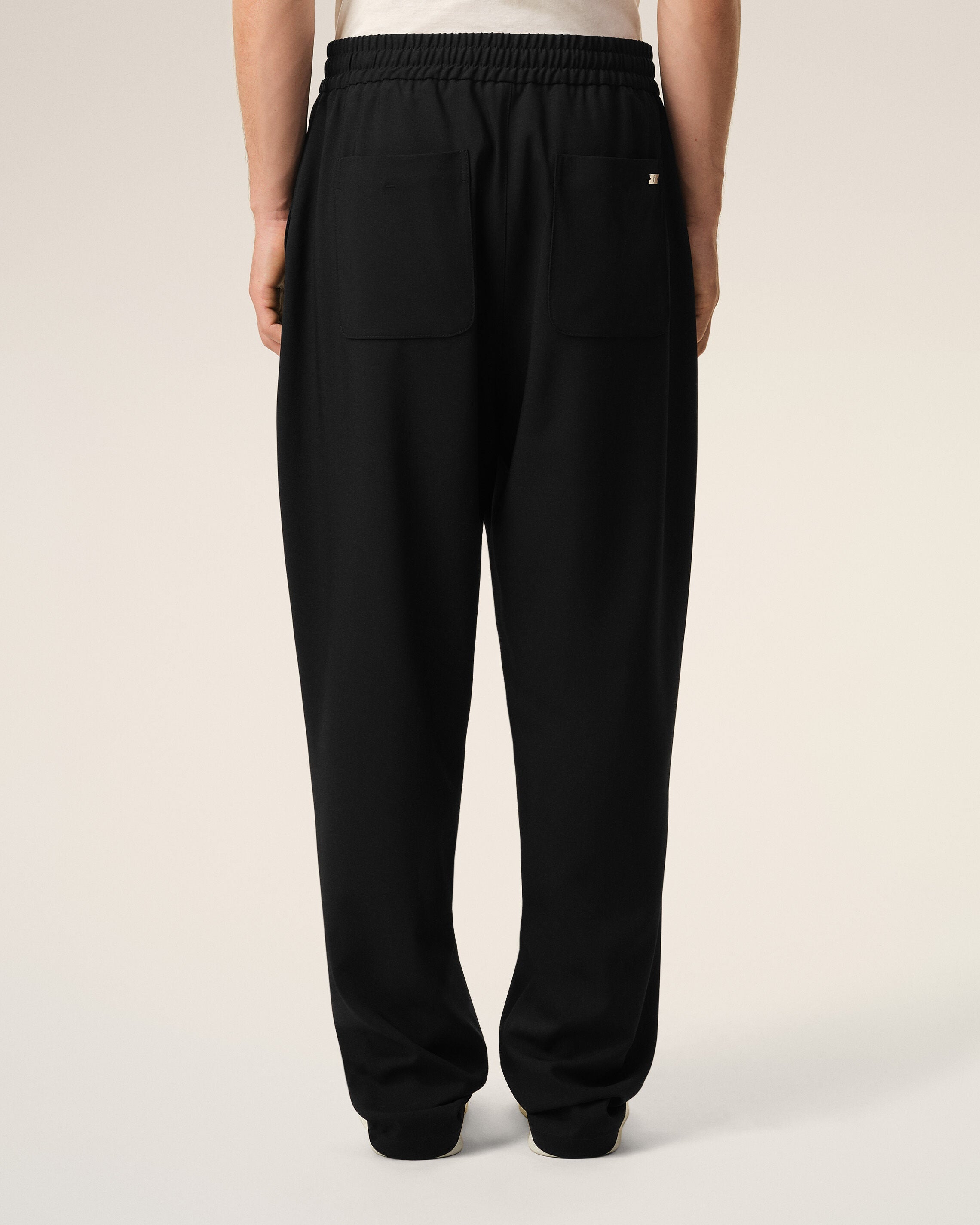 Black New Wool Elasticated Waist Trousers