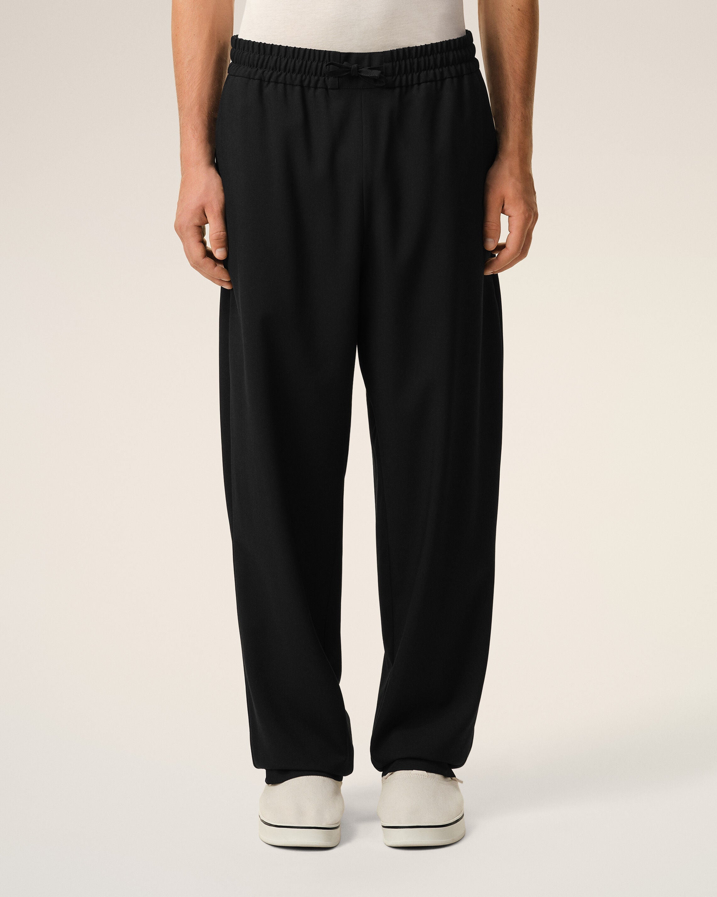 Black New Wool Elasticated Waist Trousers