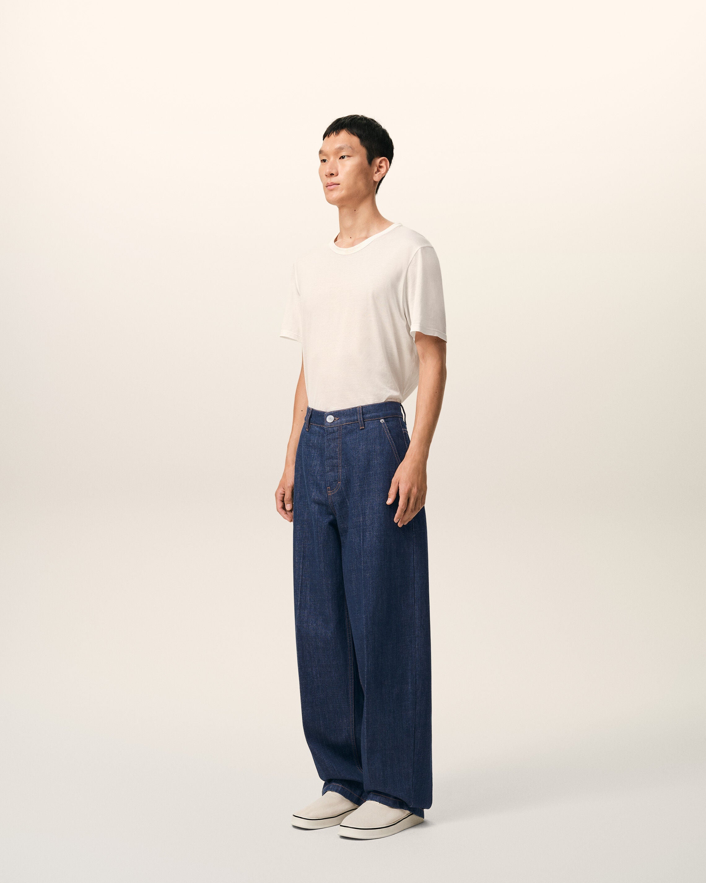 Blue Cotton Balloon Fit Jeans
