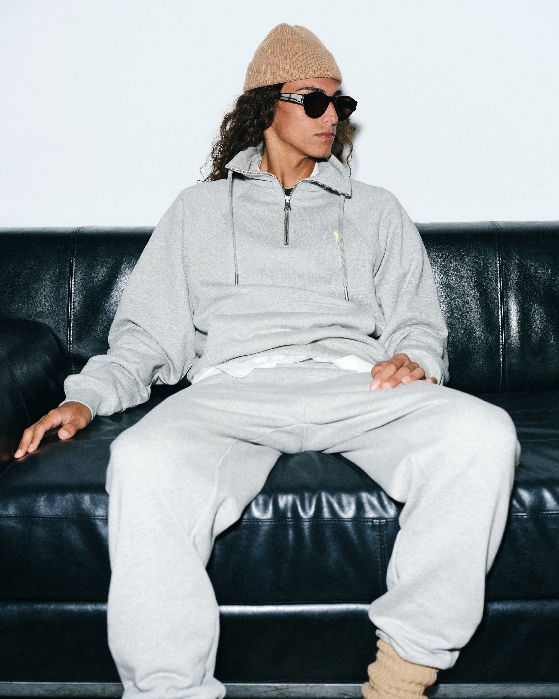 Grey Cotton Ami De Coeur Trackpants