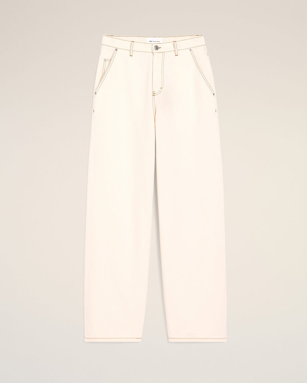 White Cotton Wide Fit Trousers