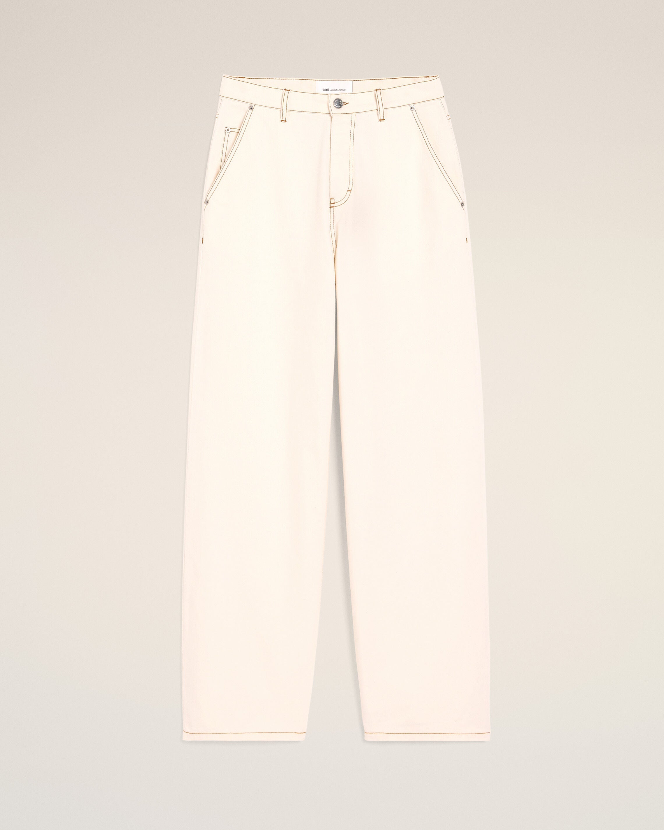 White Cotton Wide Fit Trousers