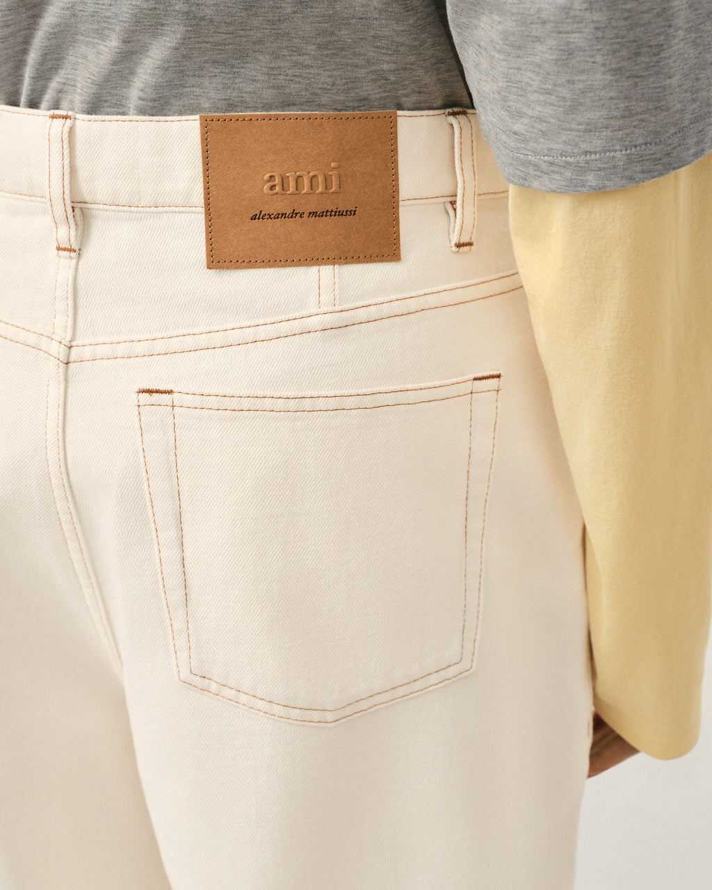 White Cotton Wide Fit Trousers