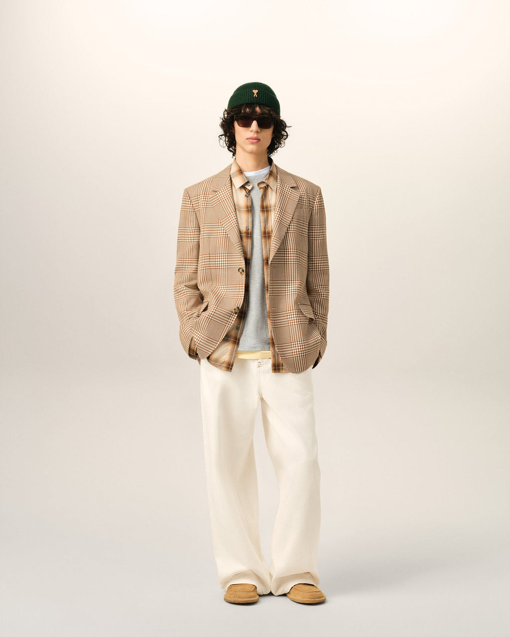 White Cotton Wide Fit Trousers